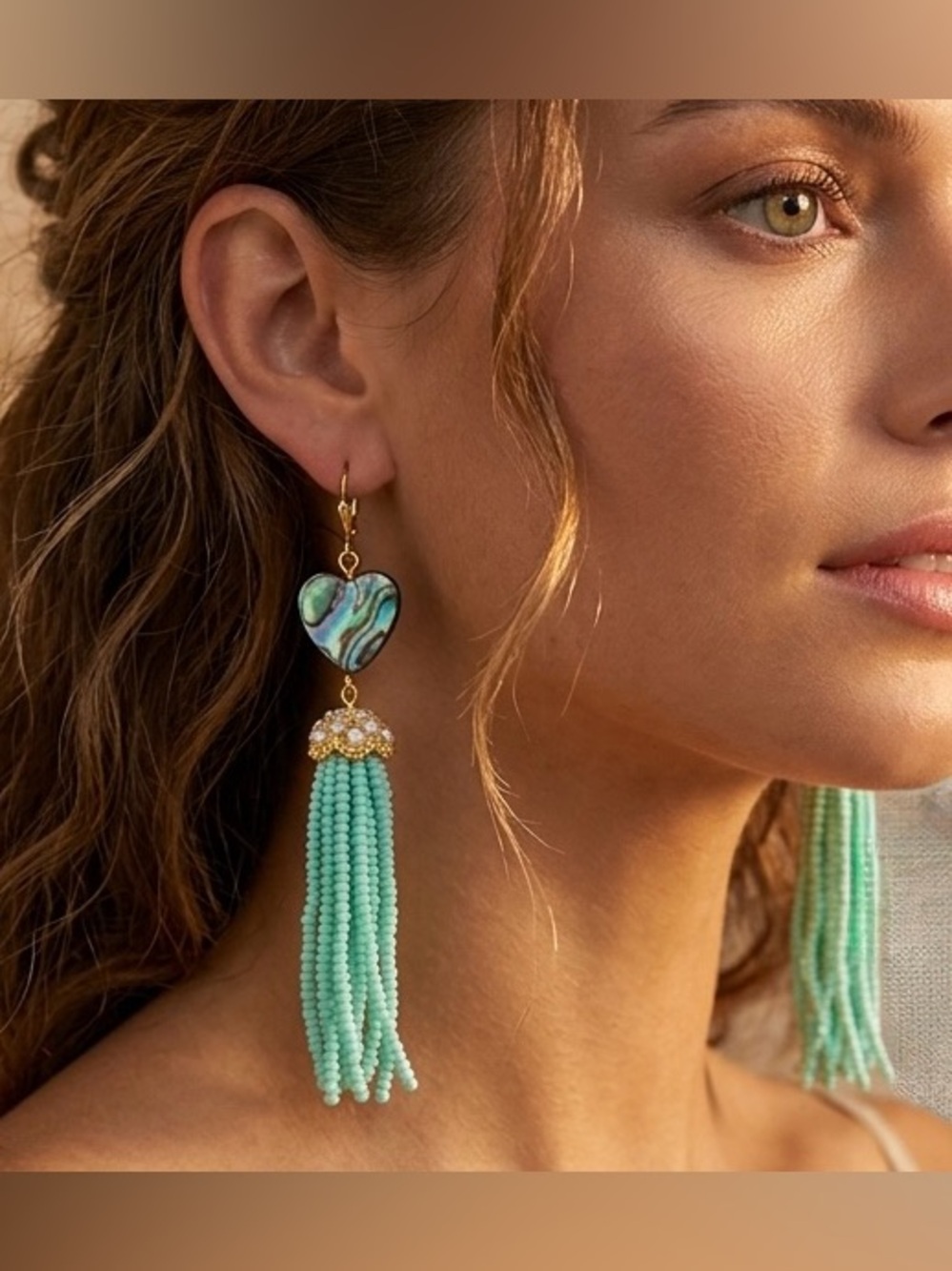 Genuine Abalone Jellyfish Tassel Earrings